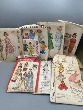 Vintage Sewing Pattern Lot McCalls Simplicity Butterick As Is